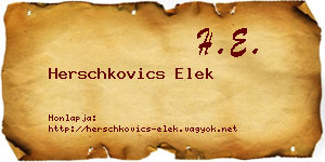 Herschkovics Elek névjegykártya